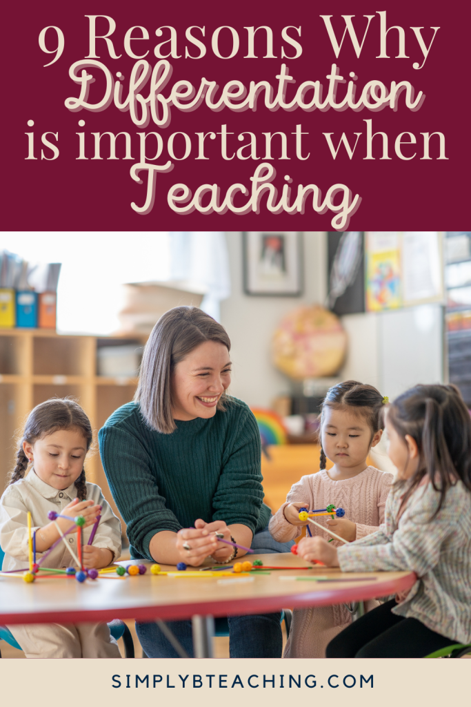 A teacher works with students as she wonders why differentiation is important in teaching.